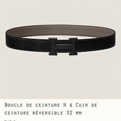 m22600 5382 鍍鈀五金搭配Togo皮带身 32mm 黑巧克力