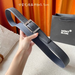 w12690【万宝龙】 Montblanc家持续其一贯的高雅、绅士、精致的风格，进口小牛皮，手感细腻柔软。纯铜精品，男士必备！宽度：3.5cm
