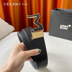w12690  品牌：【万宝龙】 Montblanc家持续其一贯的高雅，绅士，精致的风格，进口小牛皮。手感细腻柔软。纯铜精品，男士必备！宽度：3.5cm