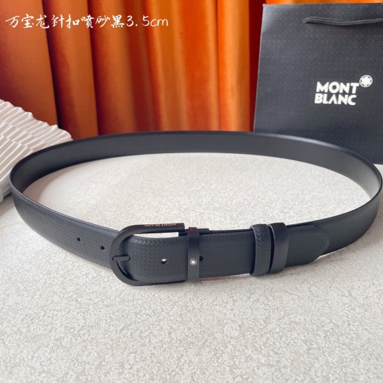 w12690【万宝龙】 Montblanc家持续其一贯的高雅、绅士、精致的风格，进口小牛皮，手感细腻柔软。纯铜精品，男士必备！宽度：3.5cm