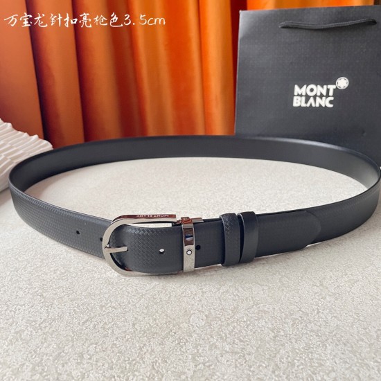 w12690【万宝龙】 Montblanc家持续其一贯的高雅、绅士、精致的风格，进口小牛皮，手感细腻柔软。纯铜精品，男士必备！宽度：3.5cm