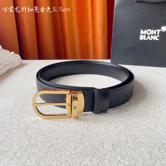 w12690【万宝龙】 Montblanc家持续其一贯的高雅、绅士、精致的风格，进口小牛皮，手感细腻柔软。纯铜精品，男士必备！宽度：3.5cm