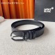 w12690【万宝龙】 Montblanc家持续其一贯的高雅、绅士、精致的风格，进口小牛皮，手感细腻柔软。纯铜精品，男士必备！宽度：3.5cm