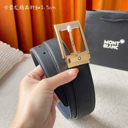 w12690【万宝龙】 Montblanc家持续其一贯的高雅、绅士、精致的风格，进口小牛皮，手感细腻柔软。纯铜精品，男士必备！宽度：3.5cm
