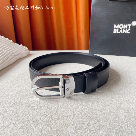 w12690【万宝龙】 Montblanc家持续其一贯的高雅、绅士、精致的风格，进口小牛皮，手感细腻柔软。纯铜精品，男士必备！宽度：3.5cm