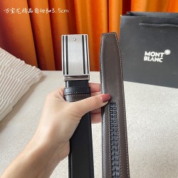w12690【万宝龙】 Montblanc家持续其一贯的高雅、绅士、精致的风格，进口小牛皮，手感细腻柔软。纯钢自动精品扣，男士必备！宽度：3.5cm