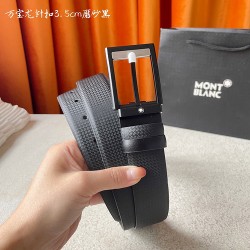 w12690【万宝龙】 Montblanc家持续其一贯的高雅、绅士、精致的风格，进口小牛皮，手感细腻柔软。纯铜精品，男士必备！宽度：3.5cm