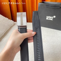 w12690【万宝龙】 Montblanc家持续其一贯的高雅、绅士、精致的风格，进口小牛皮，手感细腻柔软。纯钢自动精品扣，男士必备！宽度：3.5cm