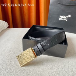 w12690  品牌：【万宝龙】 Montblanc家持续其一贯的高雅，绅士，精致的风格，进口小牛皮。手感细腻柔软。纯铜精品，男士必备！宽度：3.5cm