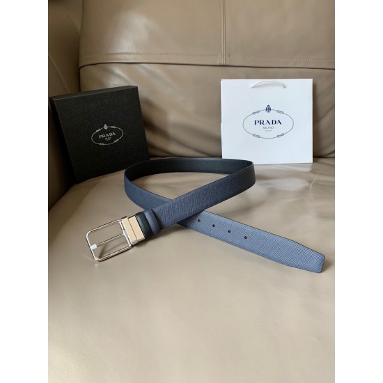 j22600 PRADA (普拉达)专柜同款 男士休闲双面用腰带 宽3.4cm 采用Saffiano头层小牛皮底部光滑牛皮 抛光钢质带扣采用简约外形设计,其上以Prada徽标装饰,勾勒精致细节 j22600 PRADA (普拉达)专柜同款 男士休闲双面用腰带 宽3.4cm 采用Saffiano头层小牛皮底部光滑牛皮 抛光钢质带扣采用简约外形设计,其上以Prada徽标装饰,勾勒精致细节