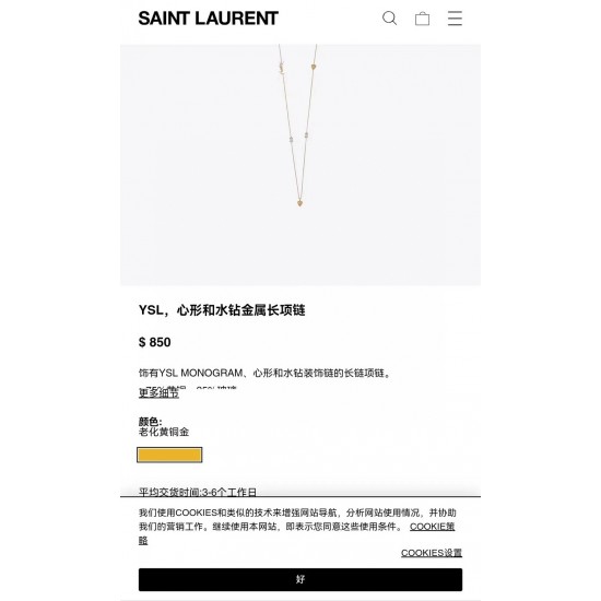 YSL Jewelry Necklace YSL Jewelry Necklace
