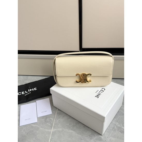 360 Triumph underarm bag milkshake white classic style versatile king hardware using the pair of zp real thick gold plating technology head layer calfskin shaping while maintaining the feel with the picture package size 2051154cm