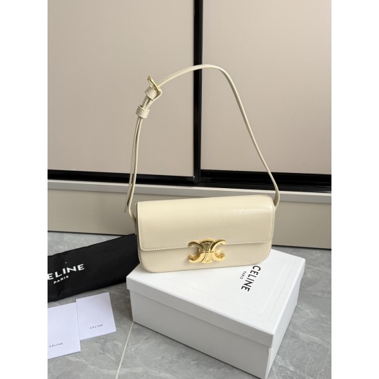 360 Triumph underarm bag milkshake white classic style versatile king hardware using the pair of zp real thick gold plating technology head layer calfskin shaping while maintaining the feel with the picture package size 2051154cm