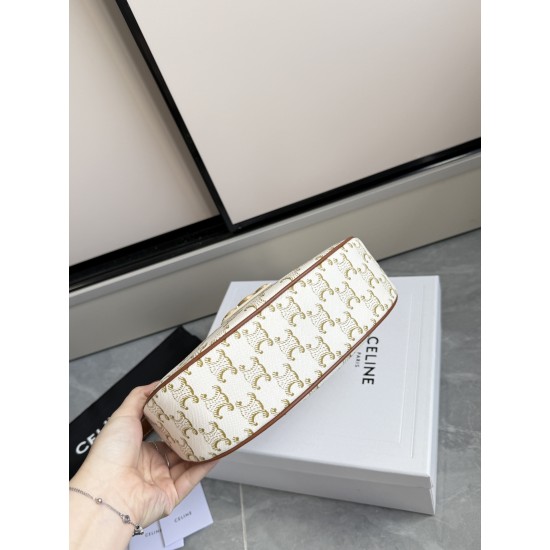 360 AVA moon bag white flower head layer cowhide lining anti-brushed cowhide hardware using the pair of zp real thick gold plating technology crescent moon bag type with triumphal arch large gold buckle embellishment simple versatile senior sense of pull 