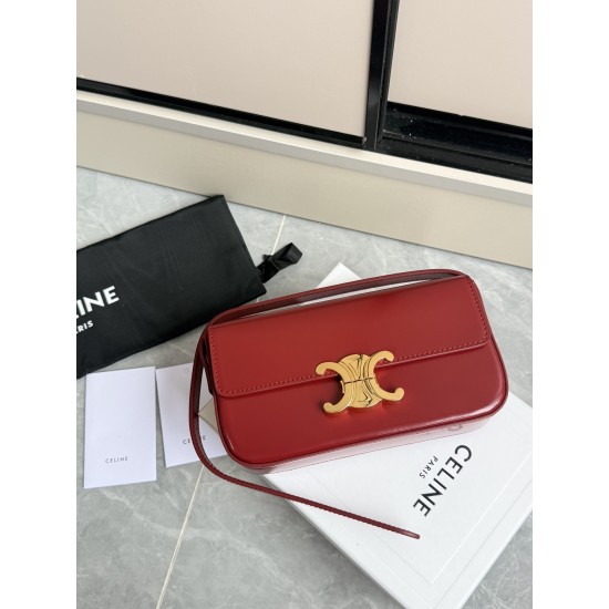 360 Triumph armpit bag red classic style versatile king hardware using pairs of zp real thick gold plating technology head layer calf leather shaping while maintaining the feel with the picture package size 2051154cm