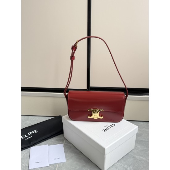 360 Triumph armpit bag red classic style versatile king hardware using pairs of zp real thick gold plating technology head layer calf leather shaping while maintaining the feel with the picture package size 2051154cm
