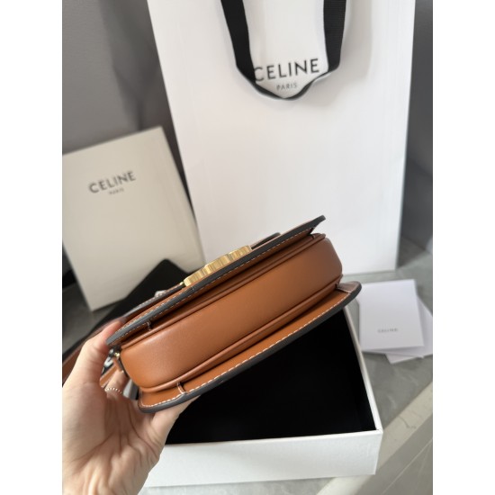 380 Real Gold Arc de Triomphe Saddle Bag Brown Hardware using real thick gold plating technology head layer cowhide Details on zp development super cost-effective version with box packaging Size 185166cm