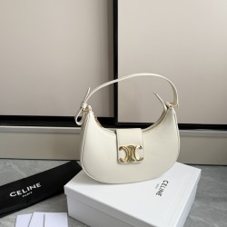 360 AVA moon bag white calf leather lining anti-brushed cowhide hardware using the pair of zp real thick gold plating technology crescent moon bag type with triumphal arch large gold buckle embellishment simple hundred with a sense of high class pull full