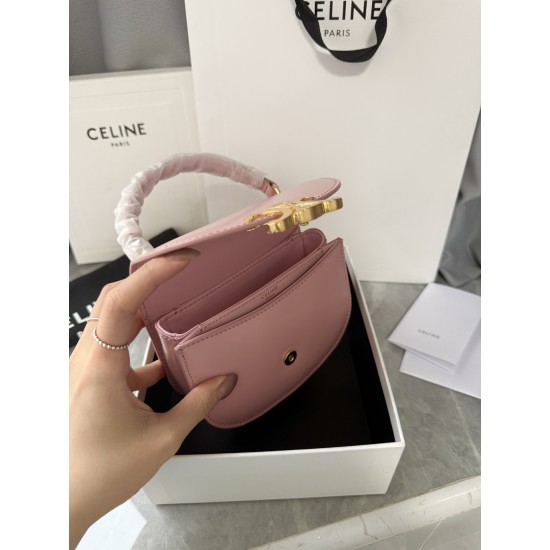 380 Arc de Triomphe Tote Saddle Bag Pink Mini Tote Hardware using pairs of zp real thick gold plating technology customized pairs of version cowhide leather playful and cute mini small bag with box packaging size 1551155cm