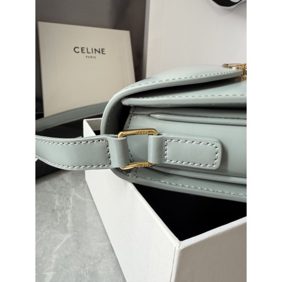 380 Real Gold Arc de Triomphe Saddle Bag Ice Blue Hardware using real thick gold plating technology head layer cowhide Details on zp development super cost-effective version with box packaging Size 185166cm