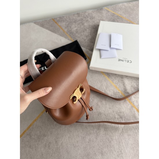 420 Arc de Triomphe backpack brown stars interpretation of the new BONNIE small shoulders backpack charm super small and cute body exquisite and practical iconic for the Arc de Triomphe logo add a sense of high class bag with a full set of packaging size 