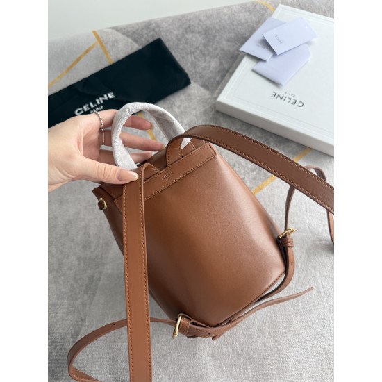 420 Arc de Triomphe backpack brown stars interpretation of the new BONNIE small shoulders backpack charm super small and cute body exquisite and practical iconic for the Arc de Triomphe logo add a sense of high class bag with a full set of packaging size 