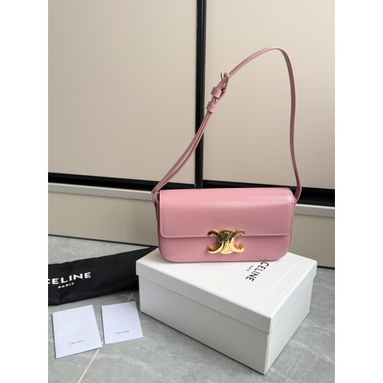 360 Triumph Armpit Bag Pink Classic Style Versatile King Hardware using the pair of zp real thick gold plating technology head layer calf leather shaping while maintaining the feel with the picture package size 2051154cm