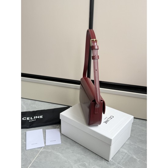 360 Triumph Armpit Bag Burgundy Classic Style Versatile King Hardware using pairs of zp real thick gold plating technology head layer calf leather shaping while maintaining the feel with the picture package size 2051154cm