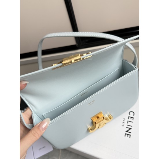 360 Triumph Armpit Bag Blue Classic Style Versatile King Hardware using the pair of zp real thick gold plating technology head layer calfskin leather shaping while maintaining the feel of the package with the picture Size 2051154cm