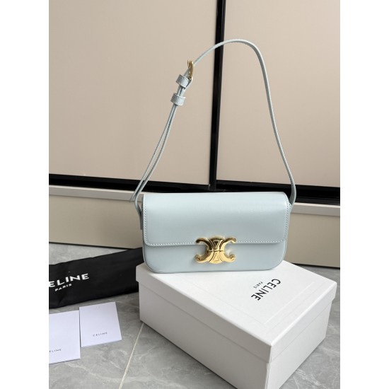 360 Triumph Armpit Bag Blue Classic Style Versatile King Hardware using the pair of zp real thick gold plating technology head layer calfskin leather shaping while maintaining the feel of the package with the picture Size 2051154cm