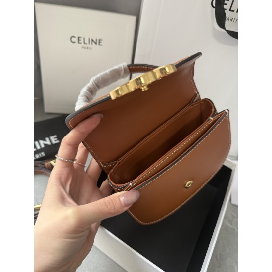 380 Arc de Triomphe Tote Saddle Bag Brown Mini Tote Hardware using pairs of zp real thick gold plating technology customized pairs of version cowhide leather playful and cute mini small bag with box packaging size 1551155cm