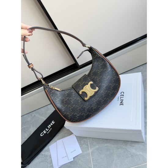 360 AVA moon bag old flower head layer cowhide lining anti-brushed cowhide hardware using the pair of zp real thick gold plating technology crescent moon bag type with triumphal arch large gold buckle embellishment simple versatile senior sense of pull fu