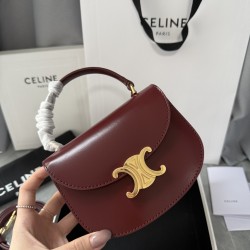 380 Arc de Triomphe Tote Saddle Bag Burgundy Mini Tote Hardware using pairs of zp real thick gold plating technology customized pairs of version of cowhide leather playful and cute mini small bag with box packaging size 1551155cm