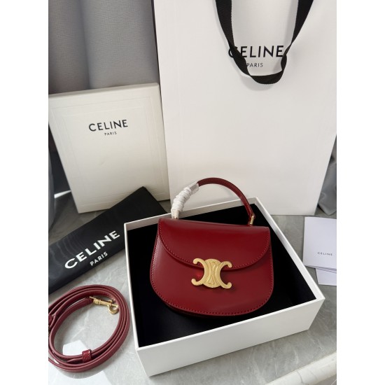 380 Arc de Triomphe Tote Saddle Bag Big Red Mini Tote Hardware using pairs of zp real thick gold plating technology customized pairs of version of cowhide leather playful and cute mini small bag with box packaging size 1551155cm