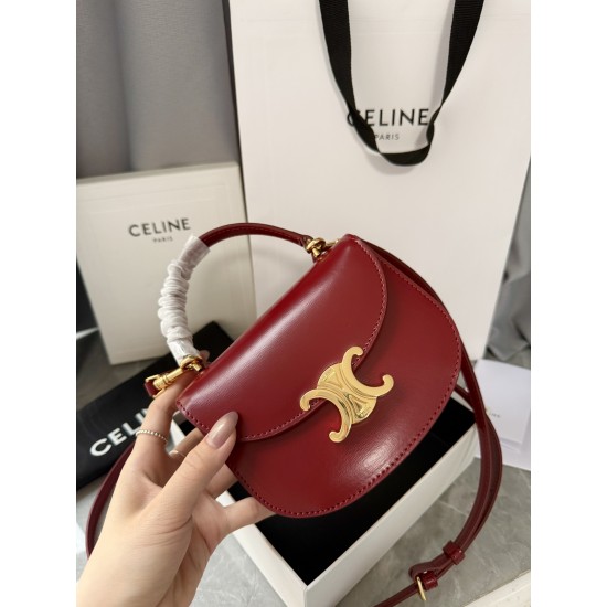 380 Arc de Triomphe Tote Saddle Bag Big Red Mini Tote Hardware using pairs of zp real thick gold plating technology customized pairs of version of cowhide leather playful and cute mini small bag with box packaging size 1551155cm