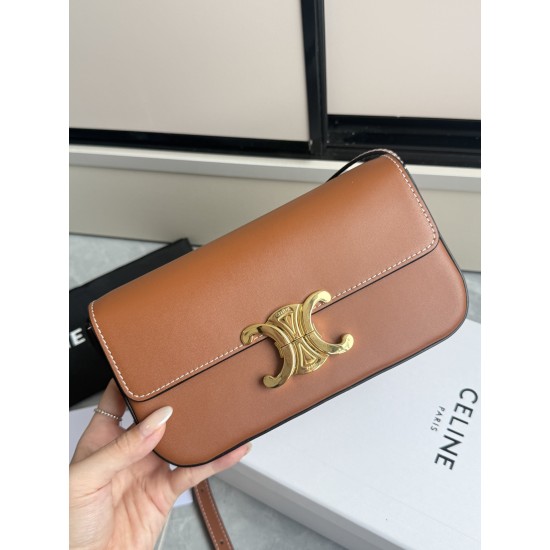 360 Triumph armpit bag plain brown classic style versatile king hardware using the pair of zp real thick gold plating technology head layer calf leather shaping while maintaining the feel with the picture package size 2051154cm