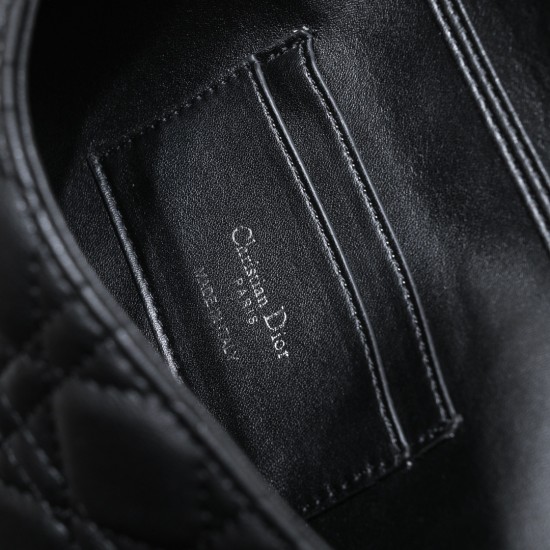 200 WITH BOX LADY DIOR MOBILE PHONE POUCH BLACK GUN CLOSURE This Lady Dior cell phone pouch is elegantly crafted in creamy white sheepskin leather with a rattan check pattern and a removable light gold-tone metal DIOR charm with a detachable chain adorned