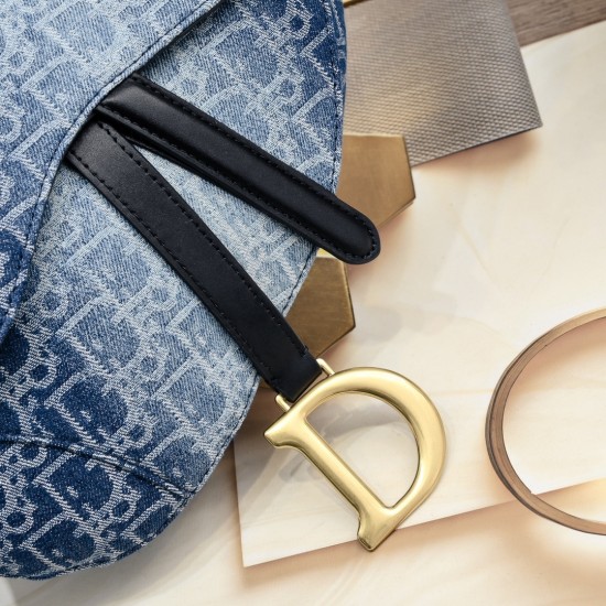 250 newest denim shipping large Dior saddle old flower thin shoulder strap palm print series with counter box large size 255 x 20 x 65 cm Be a classic with classics fashion is easy to pass classic always exist fashion is a cycle model 6677 saddle bag from