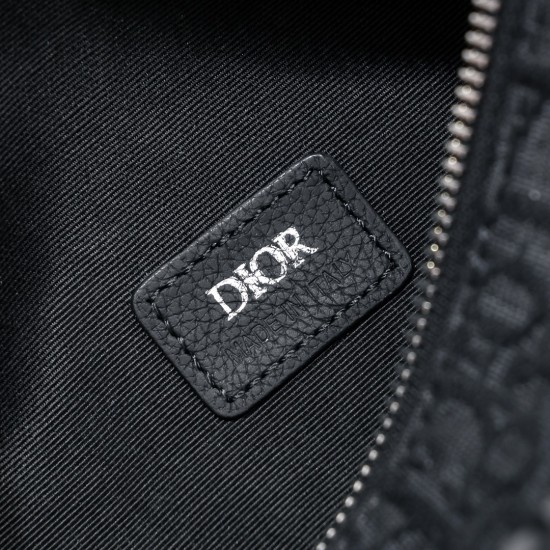 190 Original with tiger box Dior 2024 Early Spring New Inside with Inside Size OBLIQUE Printed Canvas Cylinder Bag Black Cloth and Black Calfskin Adjustable Removable Shoulder Strap Full Logo Logo Details Unisex Model CD1087 Size 211313cm