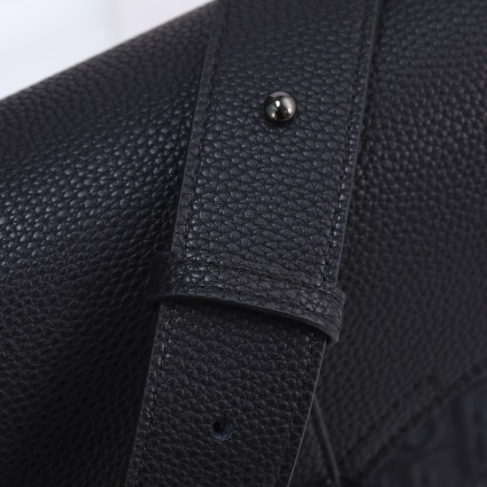 Lot 240 Original Black Fabric Issued Top quality original This mini saddle messenger bag is smart and stylish crafted in black grained cowhide leather with a flap and DIOR logo highlighting the sophisticated appeal of the saddle bag Spacious interior comp