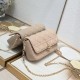 200 WITH BOX LADY DIOR MOBILE POUCH Almond with gold claspThis Lady Dior cell phone pouch is elegantly crafted in creamy white sheepskin leather with rattan check pattern and removable light gold finish metal DIOR charm with detachable chain with resin be