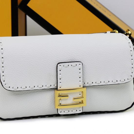 290 FirecrackersFendi BaguetteMedium baguetteCuoio RomanoMade of cowhide leatherHand-stitched and embellished with FF claspFeatures a front flap with magnetic closureInterior compartment with zippered pocketFeatures a leather Selleria seal with gold-tone 