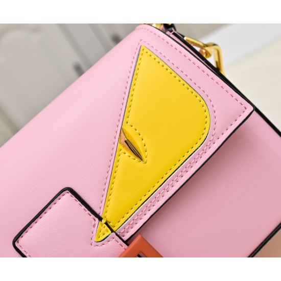 220Fendi BaguetteMedium baguette handbag from the Monster Collection embellished with FF original red buckleFeatures a front flap with magnetic closureInterior compartment with zipper pocketLeather Selleria seal with gold-tone finishMetal hardwareFeatures