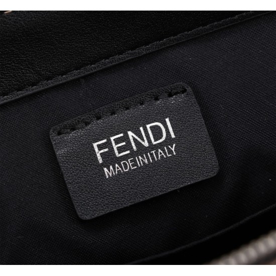 Brand FENDI Fendi style PVC black stripe men's men's bag Item No. 368568 color brown material head layer imported Napa cowhide double letters PVC size 27205FENDI upgraded version of the small monster men's men's bag made of imported head layer of Napa cow
