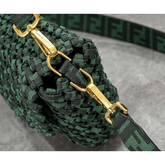 260 Now FI New Old Flower Woven Baguette Iconic Baguette Medium Handbag with Flap Design with FF Magnetic Buckle Closure FF Jacquard Fabric Woven Strap Superb on the body to see the highest rate of pieces can be a variety of vintage with the classic style