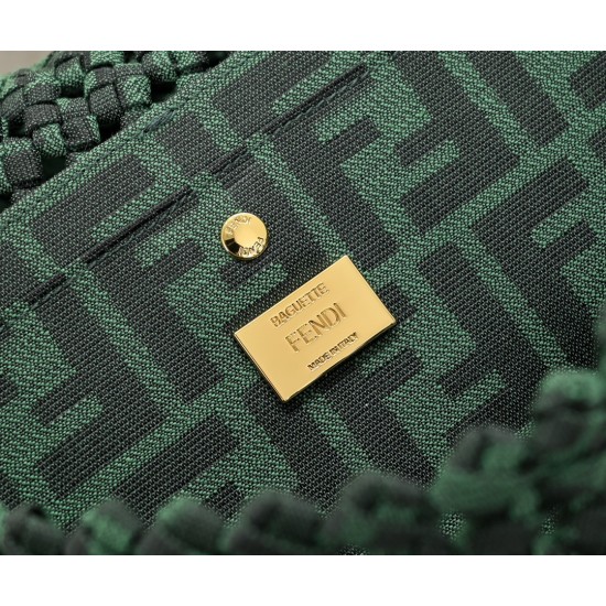 260 Now FI New Old Flower Woven Baguette Iconic Baguette Medium Handbag with Flap Design with FF Magnetic Buckle Closure FF Jacquard Fabric Woven Strap Superb on the body to see the highest rate of pieces can be a variety of vintage with the classic style