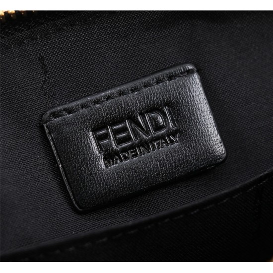 Brand FENDI Fendi models organ gold iron piece handbag Item No. 168568 color black gold hardware size 30202 material head layer imported Napa cowhide FENDI pouch Fendi handbag super explosive models to come pull the head layer Napa cowhide hand-stitched f