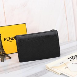 Brand FENDI Fendi Model No. Yellow Sticker Men's Clutch Bag Item No. 768568 Color Black Egg Yolk Material Head Litchi Imported Cowhide Leather Size 23155F Home Fendi Calfskin Leather Clutch Bag with Metal BAG BUGS Eye Patterns and Color Accents 3 Interior