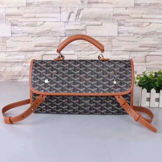Goyard GOYARD new shoulder bag black with earthy yellow explosion models backpack men and women with the same models can be folded shoulder straps can be removed as a handbag can also be equipped with leather size bottom length 32 width 14 height 37cm sho