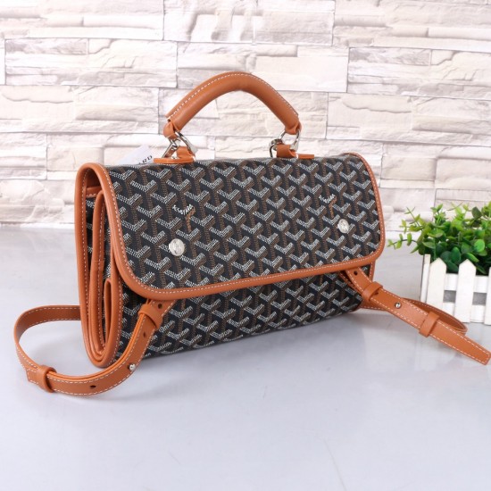 Goyard GOYARD new shoulder bag black with earthy yellow explosion models backpack men and women with the same models can be folded shoulder straps can be removed as a handbag can also be equipped with leather size bottom length 32 width 14 height 37cm sho